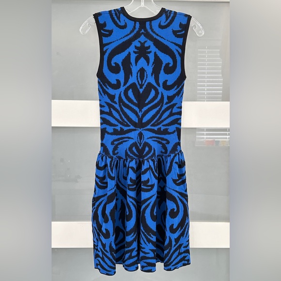 TORN BY RONNY KOBO BLUE BLACK STRETCHY MATERIAL DRESS SIZE SMALL - Picture 3 of 16
